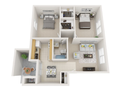2 Bed / 1 Bath / 862 sq ft / Availability: Please Call / Deposit: $300 / Rent: $935