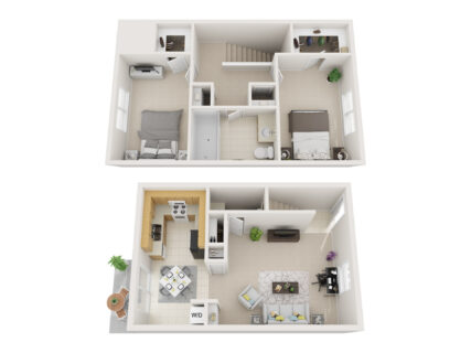 2 Bed / 1½ Bath / 1,020 sq ft / Availability: Please Call / Deposit: $300 / Rent: $985